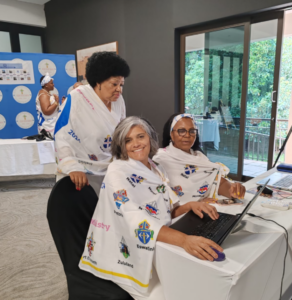 The Provincial Secretary Mrs. Gloria Pockpass,Provincial Treasurer Mrs Faith Sepeng and Deputy Provincial President Anna Mangaliso.